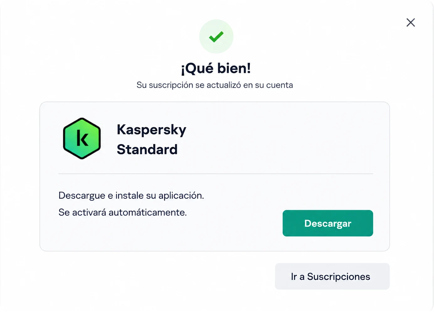 Pantalla de descarga de la aplicación